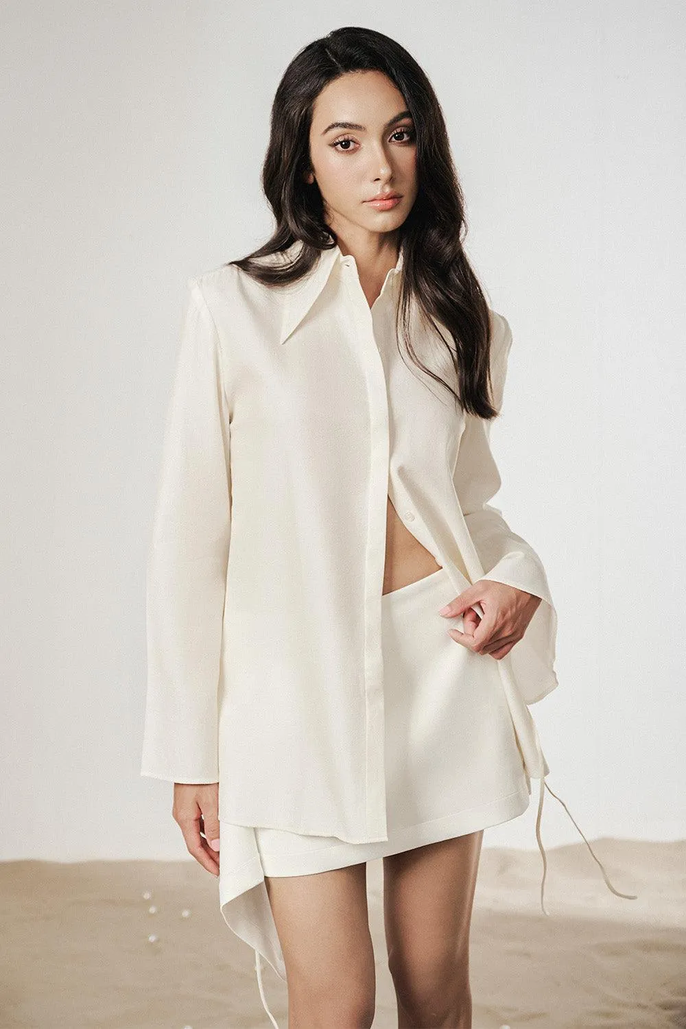 Sophie Straight Flare Sleeved Linen Shirt