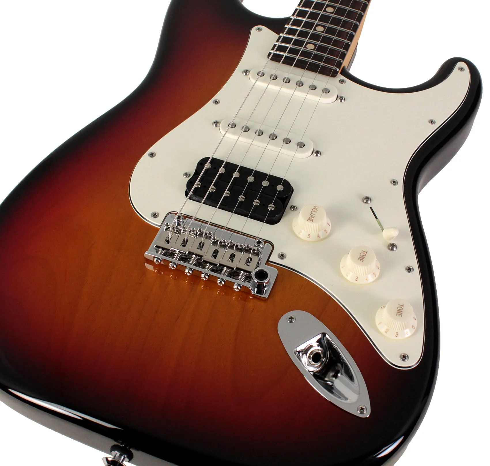 Suhr Classic S HSS Guitar, 3 Tone Burst, Rosewood