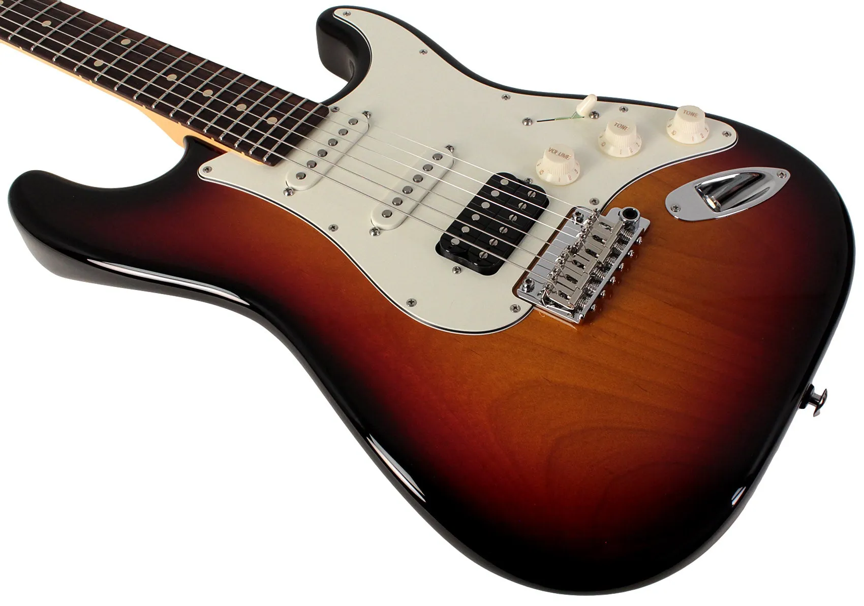 Suhr Classic S HSS Guitar, 3 Tone Burst, Rosewood