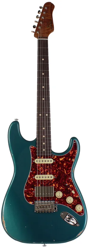 Suhr Select Classic S Antique HSS Guitar, Roasted Flamed Neck, Ocean Turquoise Metallic, Rosewood