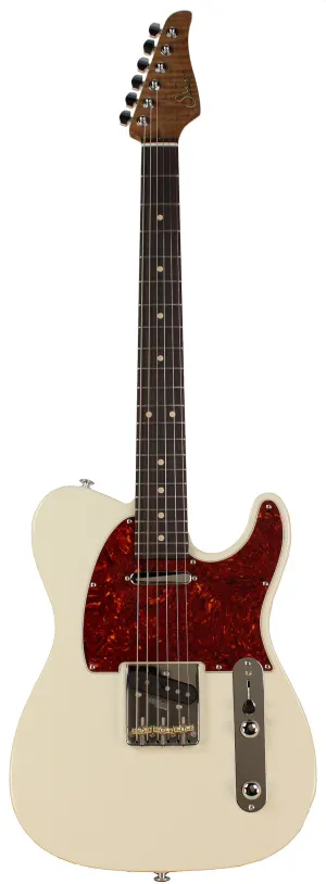 Suhr Select Classic T Guitar, Roasted Flamed Neck, Olympic White, Rosewood