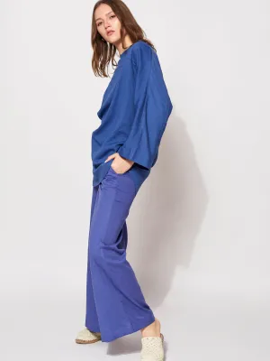 Sustainable Organic Darya Blue-Purple Wide-leg Lounge Set