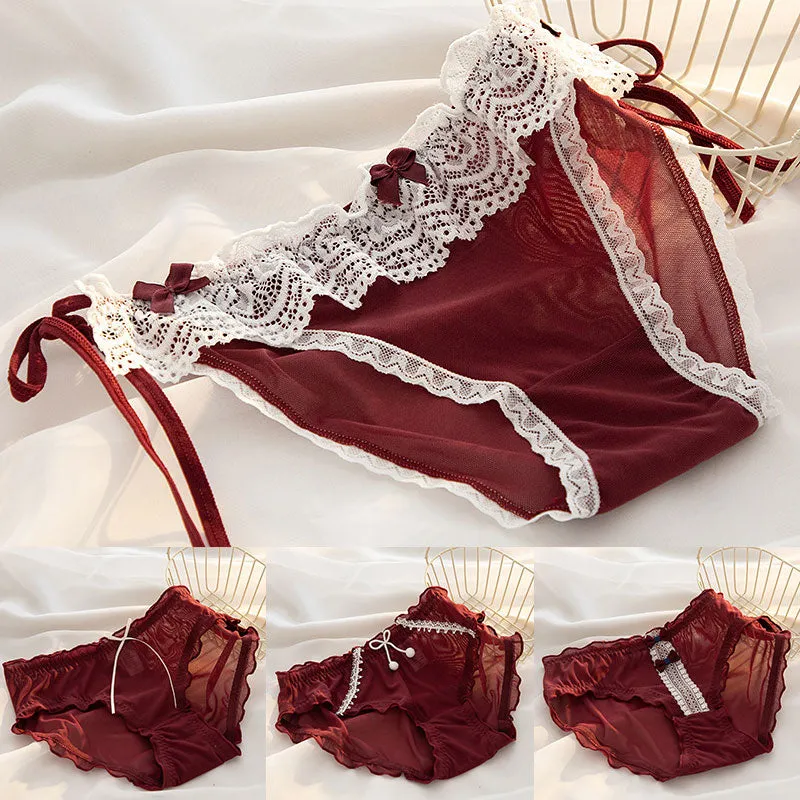 TEEK - Deep Red Cotton Dainty Panties