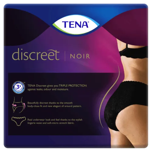 Tena Pants Womens Discreet Black Medium 10 Pack