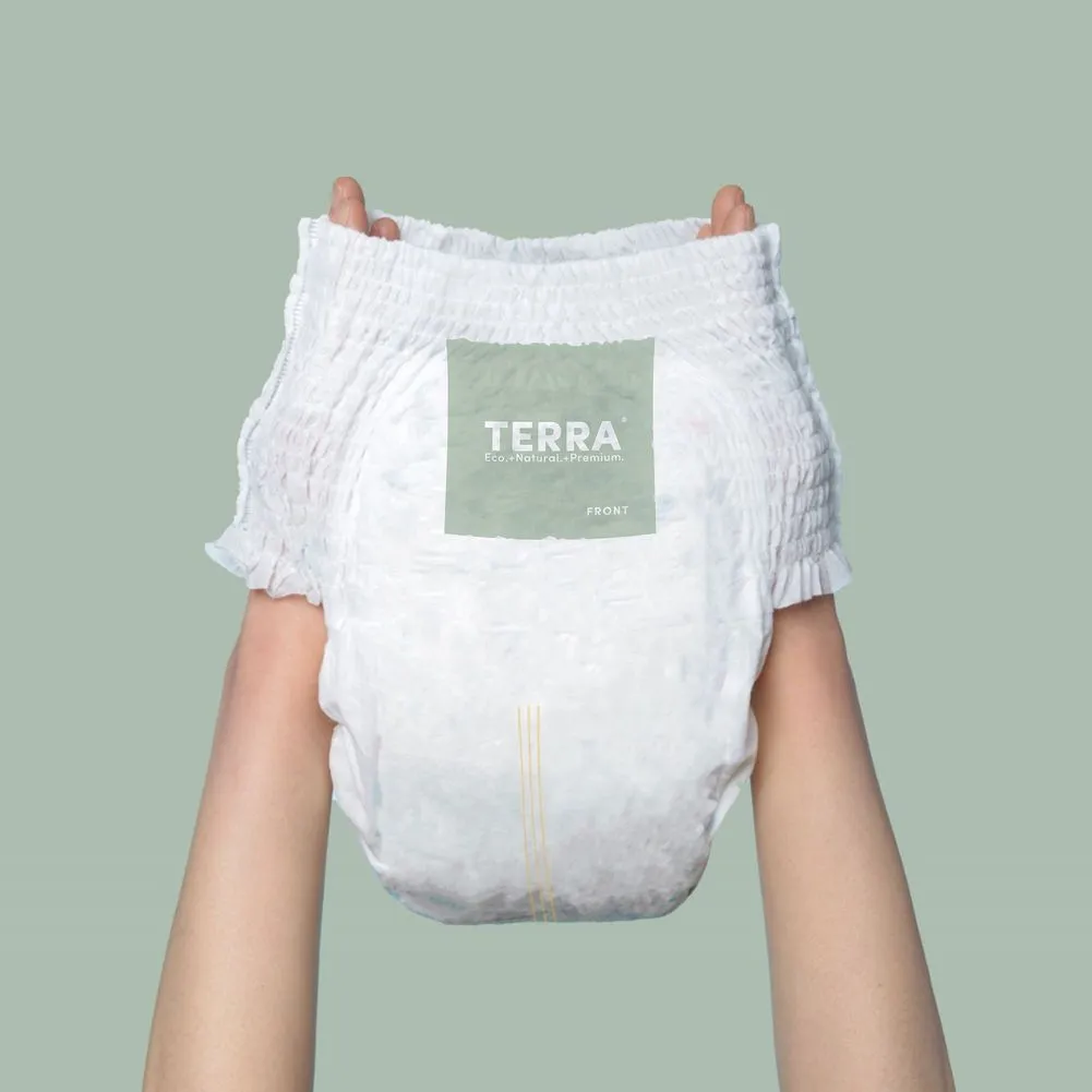 Terra 8-Pack Natural Plant-Based Eco-Friendly Training Pants - 112 diapers, 14 count per pack (Size 5, Walker)