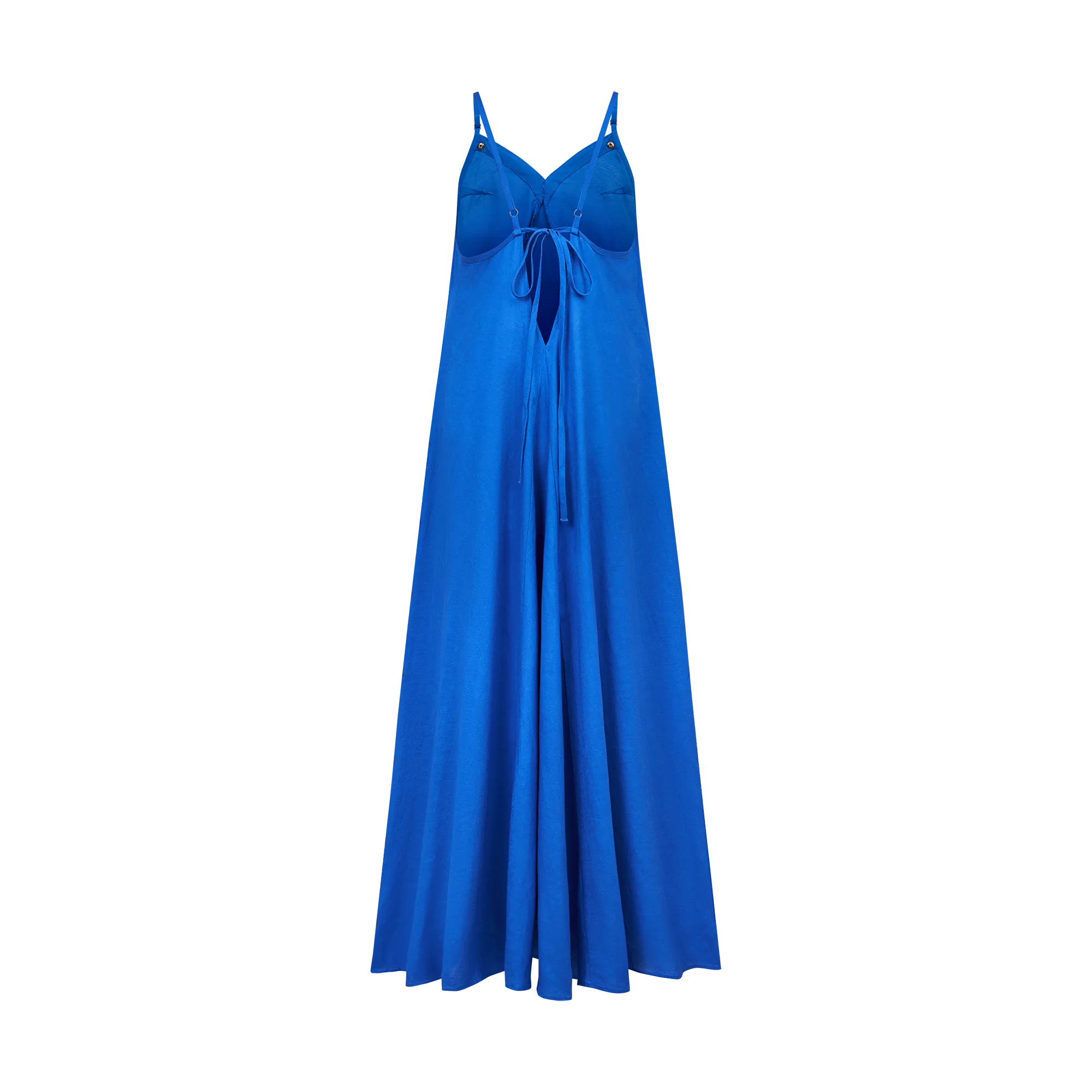 THE STROMBUS LINEN MAXI DRESS-ROYAL