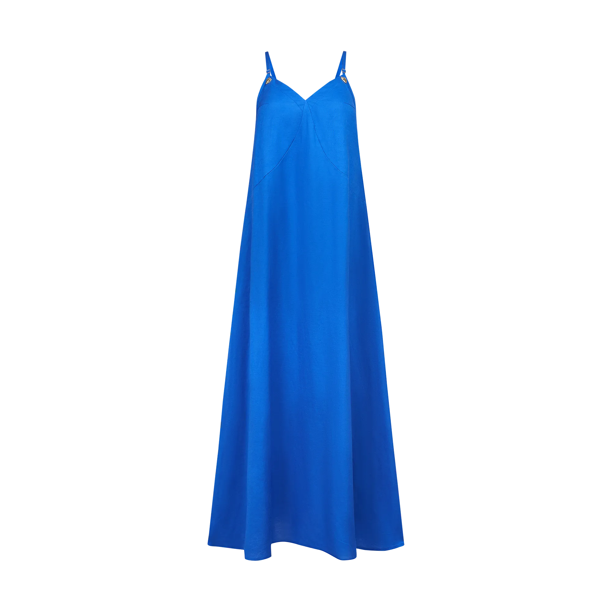 THE STROMBUS LINEN MAXI DRESS-ROYAL