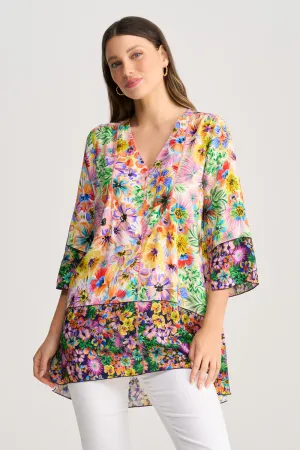 Top Stitch Kaftan - Flower Field Border