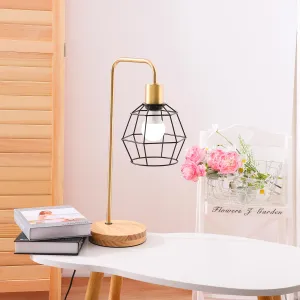 UMAI Table Lamp for Study and Home Decor (44cm) | Made up of Wood & Iron | Table Lamp for Bedroom | Study Lamp for Students | Standard Size | Night Lamp for Bedroom | White