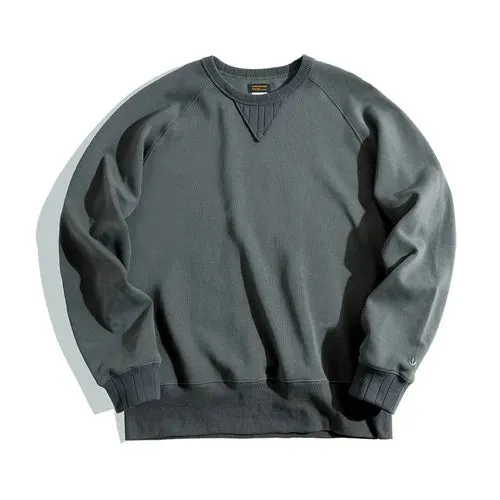 Vintage Men's Oversize Solid Cotton Sweatshirt