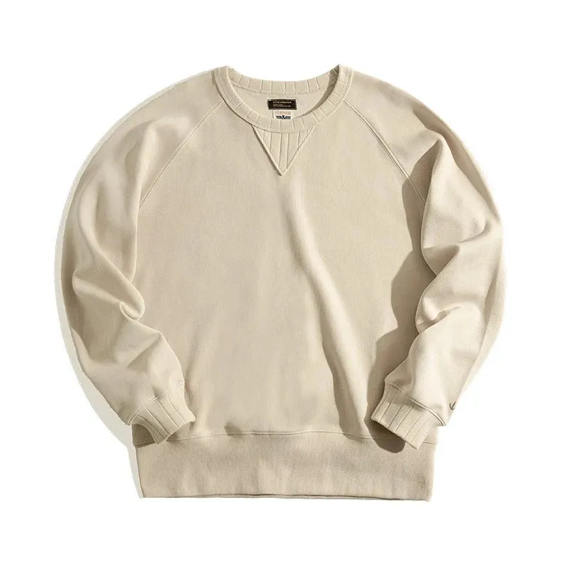 Vintage Men's Oversize Solid Cotton Sweatshirt