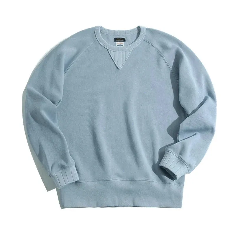 Vintage Men's Oversize Solid Cotton Sweatshirt