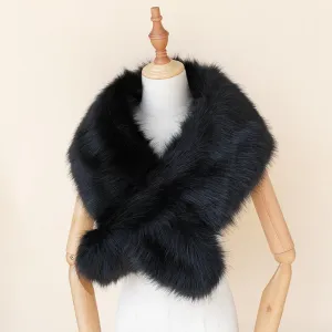 Women's imitation fox fur shawl fur scarf warm woolen scarf in winter