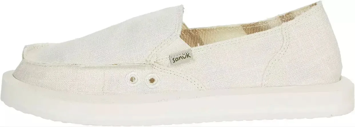 Women's Shoes Sanuk DONNA SOFT TOP HEMP Sidewalk Surfer Loafers 1119310 WHITE