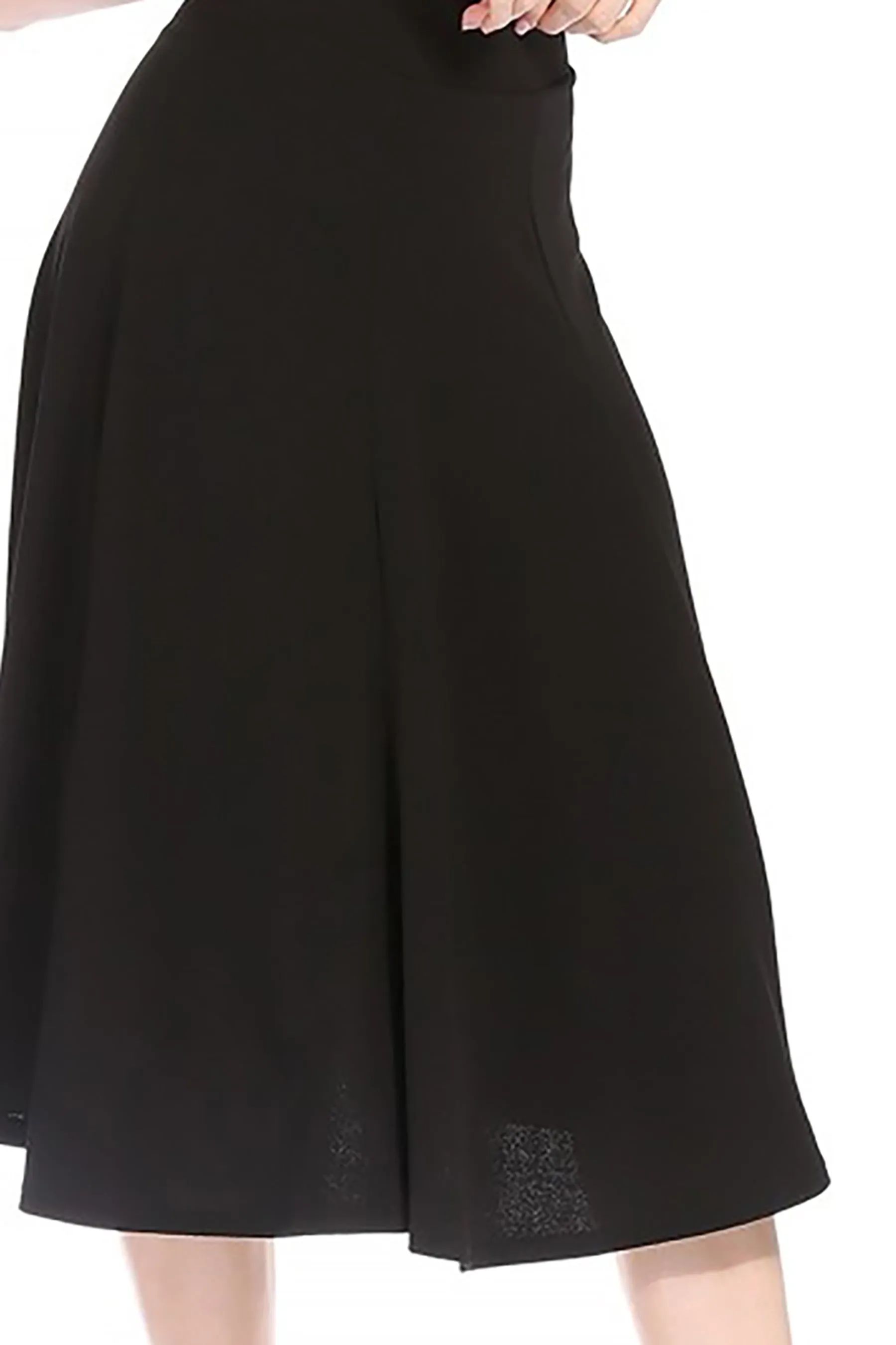 Women's Solid Flared Lightweight Elastic Long Midi A-Line Skirt  Comfortable and Stylish