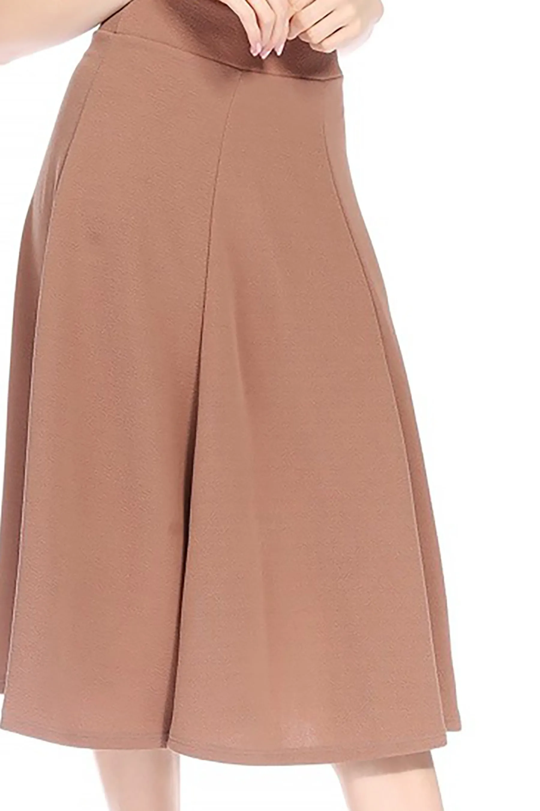 Women's Solid Flared Lightweight Elastic Long Midi A-Line Skirt  Comfortable and Stylish