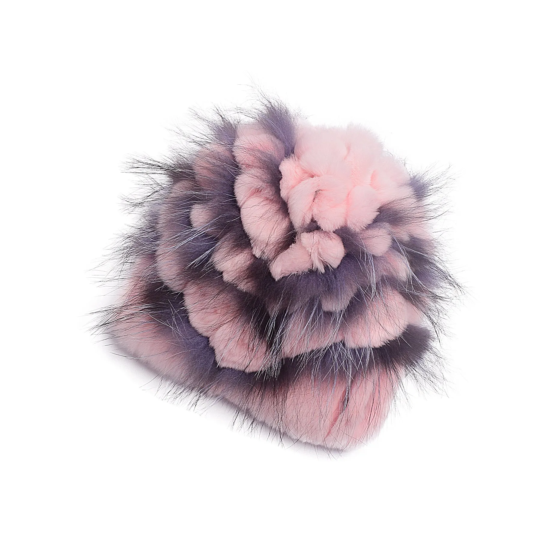 Women's Winter Woven Rex Rabbit Fur Flower Fashion Fur Hat