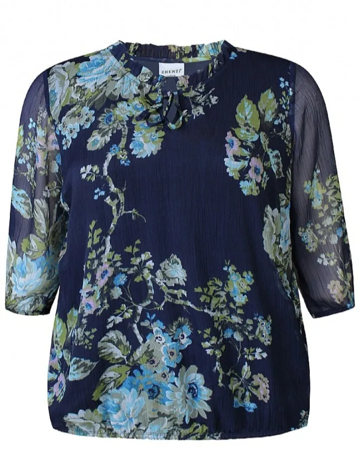 Zhenzi Chiffon floral print top